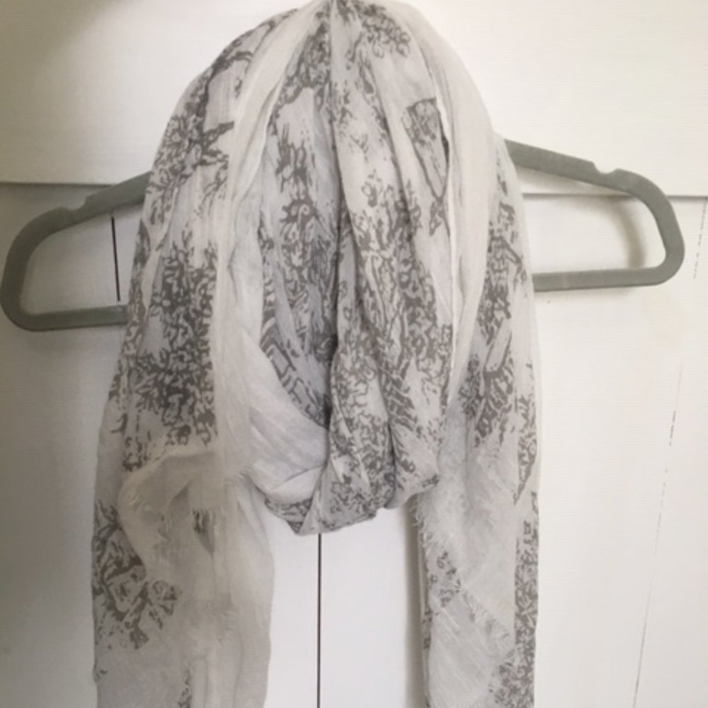White and grey scarf
